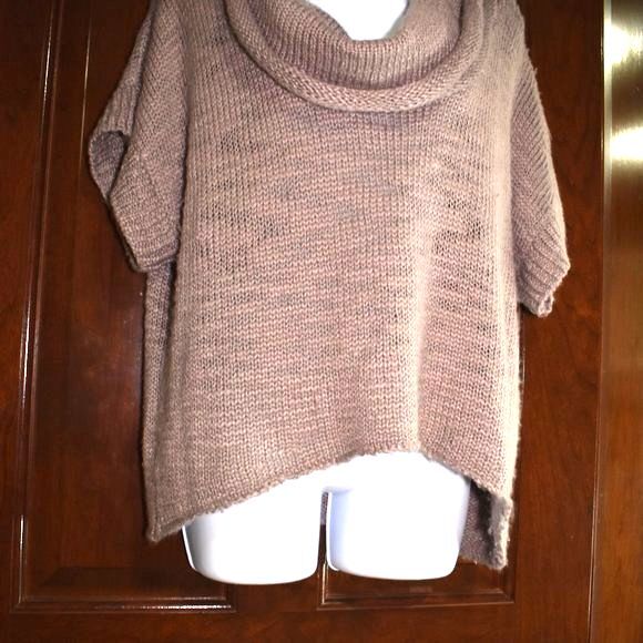 Splendid Wool Blend Knit Sweater Sz Small Slouchy Cowl Neck Short Sleeve - Picture 8 of 10